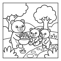 Fototapeta premium Cute cartoon baby elephant with other animals in a playful scene.
