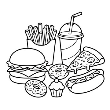 Black and white illustration of a chef cooking in a kitchen.