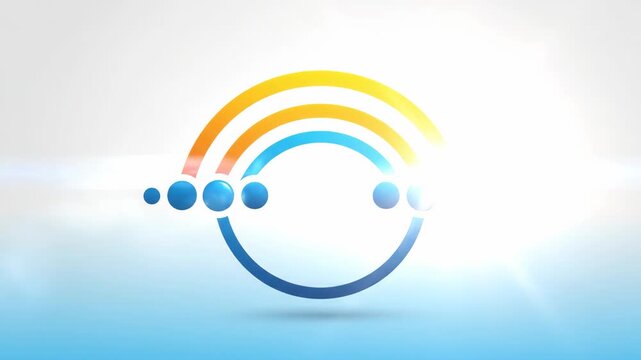Abstract loading circle graphic with orange and blue elements
