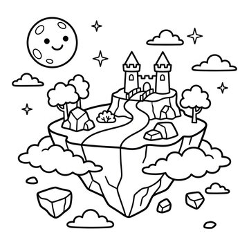 Children playing together with a cardboard box castle.