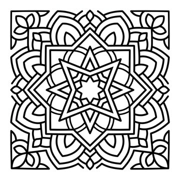 Intricate black and white geometric pattern design 1.