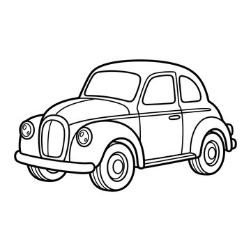 Classic vintage car with round headlights and chrome details.