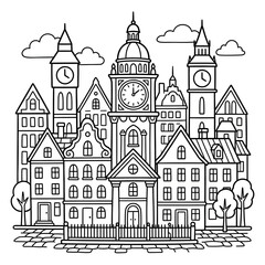 Fototapeta premium Historic Gothic style building with ornate architecture.