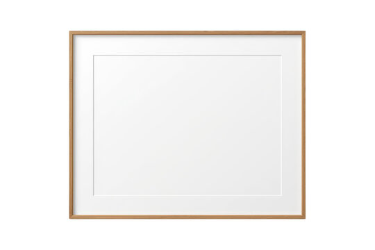 Horizontal light wood picture frame with white mat