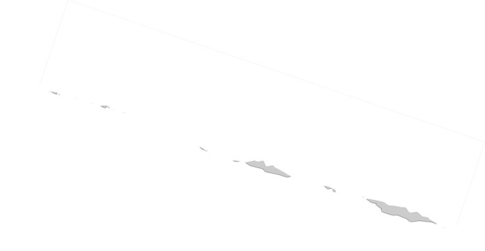 Grey silhouette map of the islands of hawaii on a simple flat design