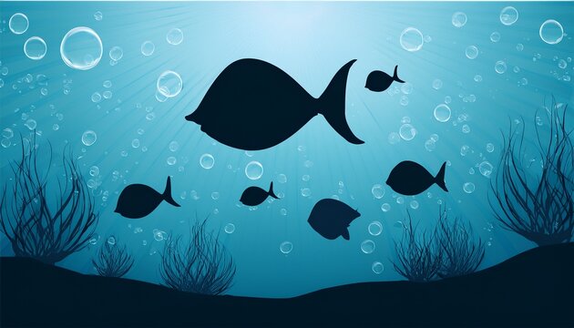 bubbles fish silhouette