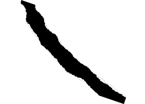 Black silhouette map of chile isolated on a plain field