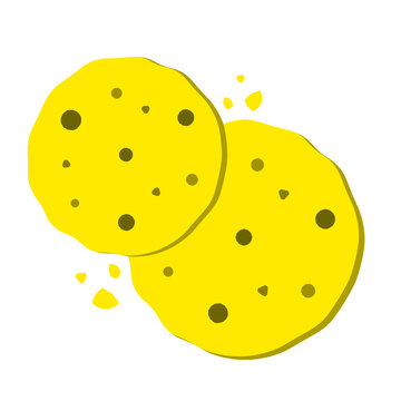 yellow cute cookie icon flat design