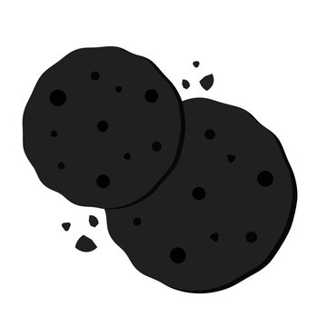 black cute cookie icon flat design