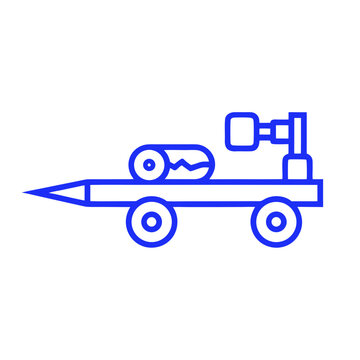 Hydraulic log splitter line icon for firewood and forestry work