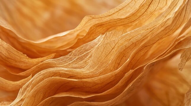 Abstract Golden Fabric Waves Texture Background.