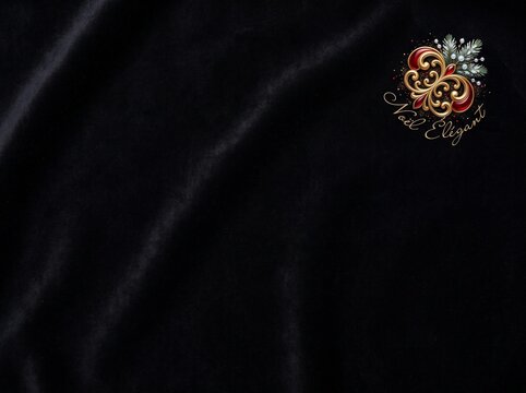 Elegant Christmas Ornament on Luxurious Black Velvet Background