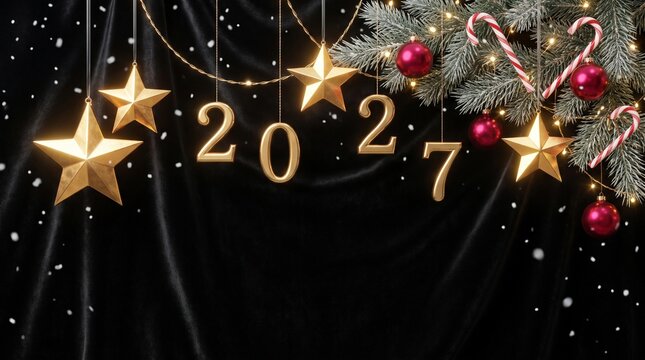 new year background with christmas tree 2027