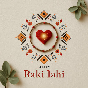Beautiful Raksha Bandhan festival celebration featuring a loving brother and sister celebrating the sacred bond of siblings, with traditional rakhi, festive decorations, gifts, sweets, and a warm fami