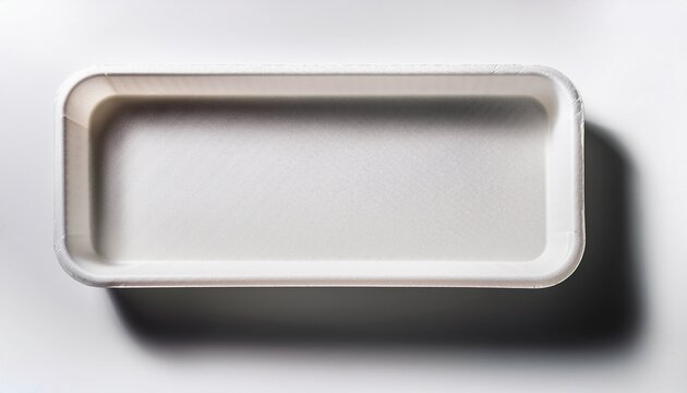 white styrofoam tray from above with a semitransparent shadow