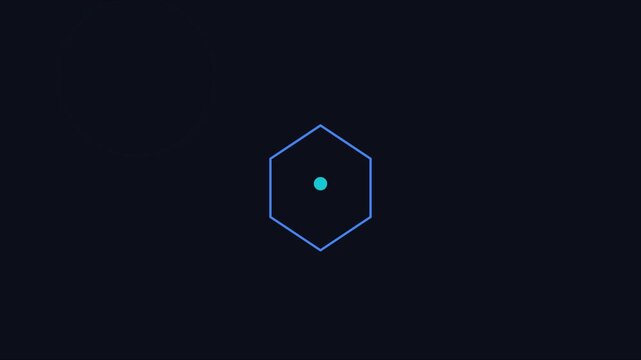 Minimalist hexagon motion with floating circle for modern tech backgrounds and abstract digital projects animation 4k