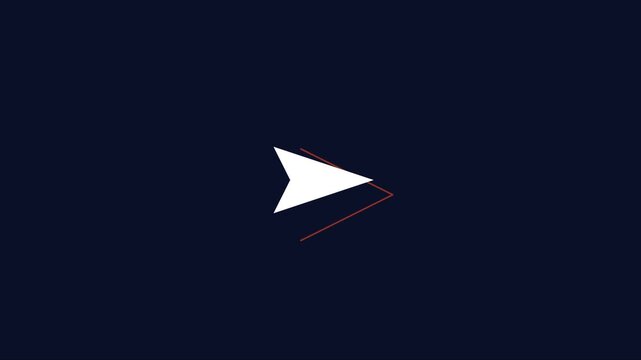 Minimalist animation 4k white cursor arrow moving on dark blue background, for digital interface, and web navigation