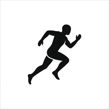 Athlete sprinting in dynamic motion silhouette.