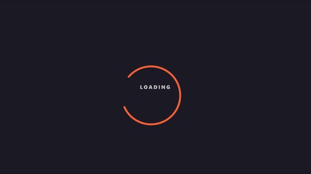 Minimalist loading spinner animation with progress circle for digital interface and web ui 4k