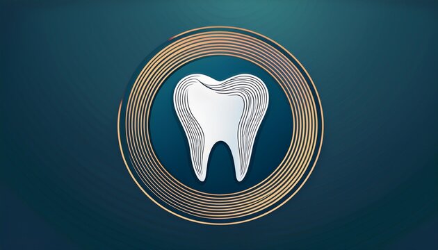 pro dentist logo elegant outline tooth in circle for dental clinic
