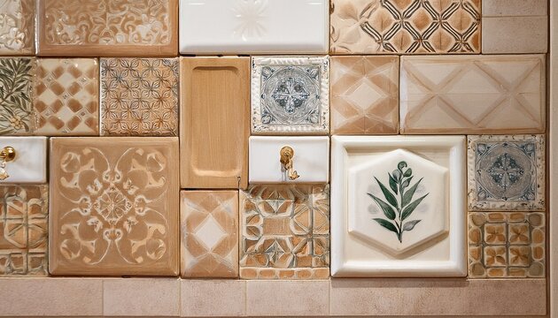 warm ivory zellige tile backsplash handmade clay wall tiles rustic kitchen interior design artisanal glazed ceramic tiles