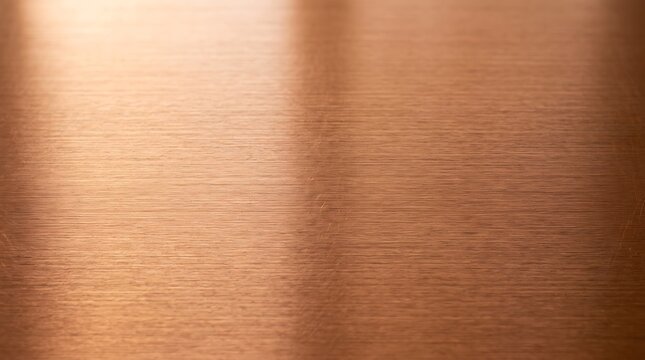 Close-up of a textured brushed copper surface with soft light reflections