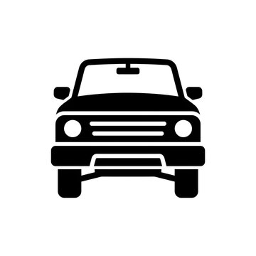 Black and white line drawing of a classic pickup truck 1.
