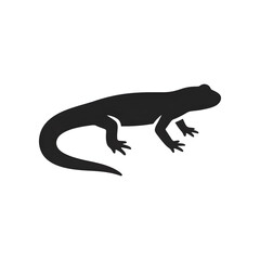 Obraz premium Black silhouette of a sleek running cheetah in mid stride.