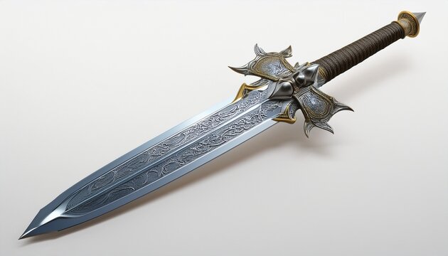 3d sword on white background png
