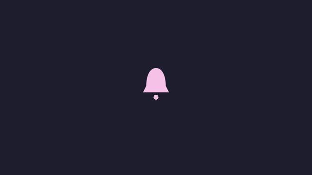 A video showcasing a minimalist pink bell icon on a dark background