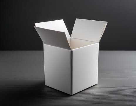 small white paper cardboard box standing on surface