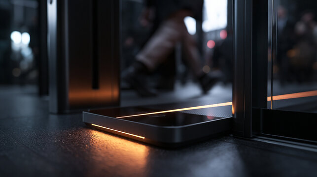 Modern Access Control Turnstile Gate at Urban Station Entrance