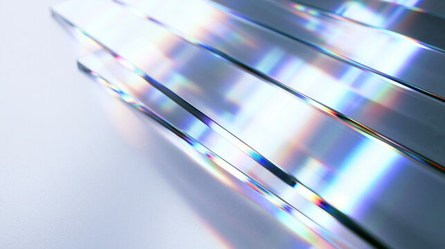 Abstract Prismatic Glass Texture with Light Refraction Effect