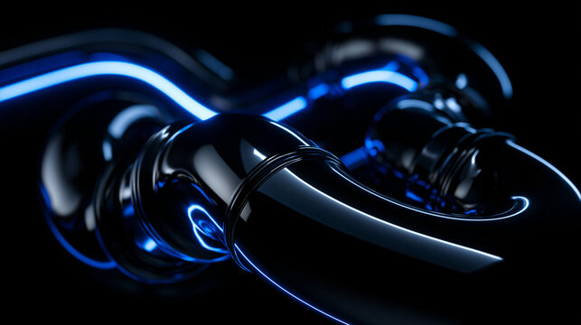 Abstract Digital Data Pipeline Concept with Glowing Blue Light