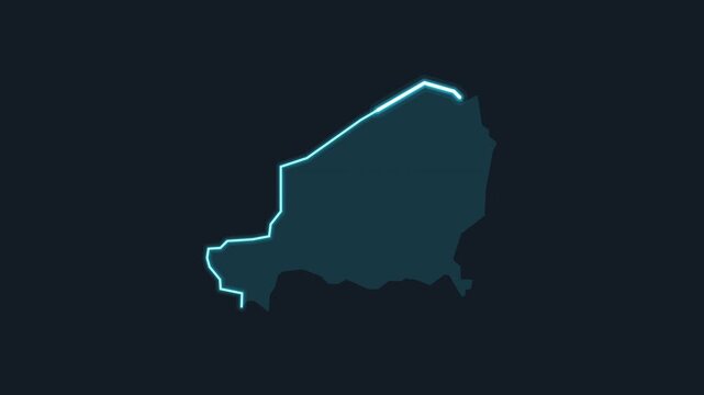 Niger Highlighted on World Map with Glowing Zoom Animation