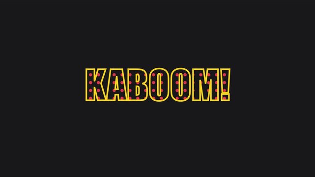 Kaboom comic book style animated text with retro pop aesthetic for motion and dynamic visual projects animation 4k