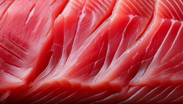 photorealistic tuna meat texture close up with fresh raw detail