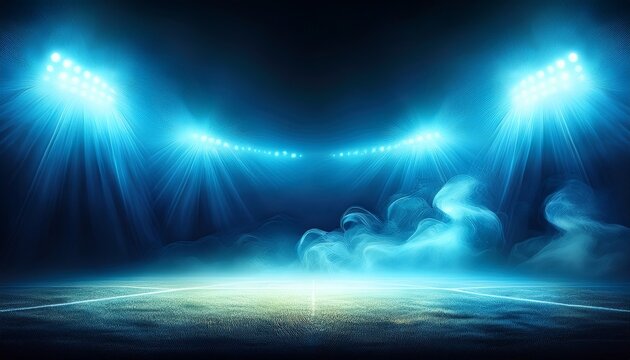 blue stadium lights smoke background