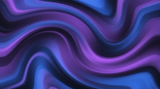 Abstract fluid wave motion swirling into dynamic purple and blue vortex spiral animation creating smooth liquid motion graphics effect for modern digital presentation