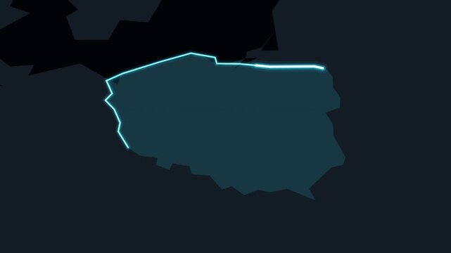 Poland Highlighted on World Map with Glowing Zoom Animation