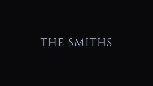 The smiths title card for music documentary and retro 80s indie rock tribute projects animation 4k band