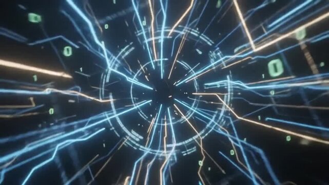 Dark blue abstract motion graphic overlay featuring smooth slow pan across sleek digital texture and minimal dark space for modern corporate presentation design