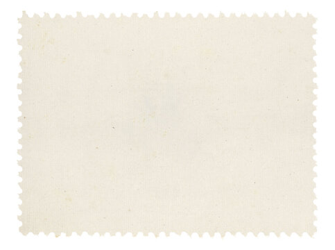Postage stamp with blank antique paper design space on transparent background