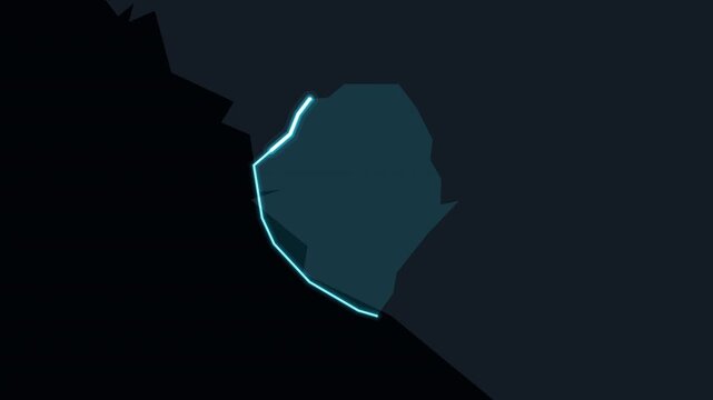 Sierra Leone Highlighted on World Map in Digital Glowing Zoom