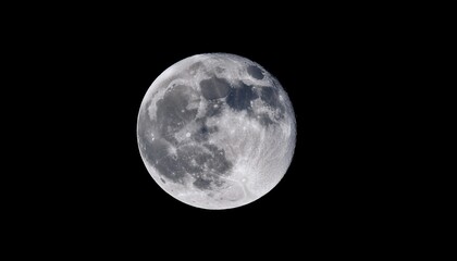 Naklejka premium Full Moon Isolated Transparent Background Glowing In Bright Silver Tones