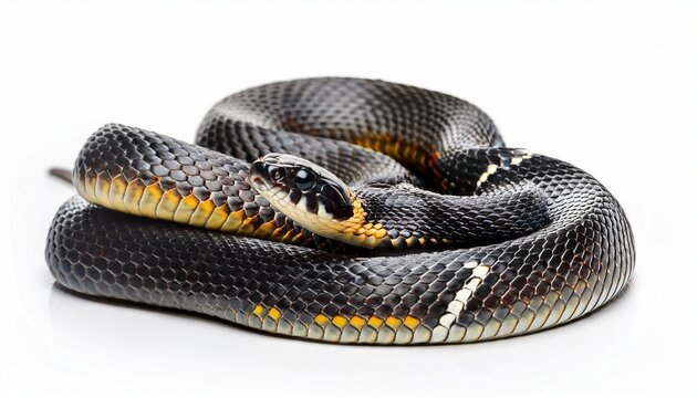 Dice Snake Natrix Tessellata Isolated On White