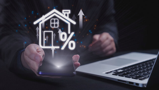Real estate investment profit illustration showing rising house value, property return, and real estate profit growth. Real estate investment icons highlight ROI in real estate investment. Elide