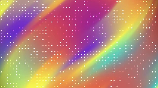 Colorful fluid gradient motion with flickering digital pixel grid