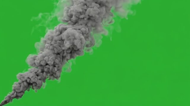 Smoke rising from lower corner on green screen seamless loop