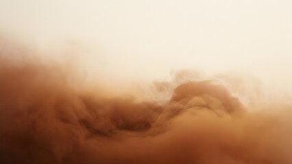 Obraz premium Brown smoke or dust swirling against a light background